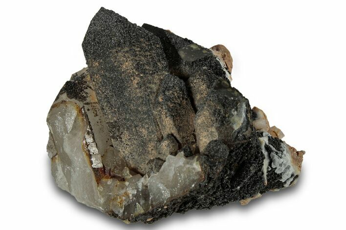 Goethite over Smoky Quartz Crystal Cluster - Namibia #322775